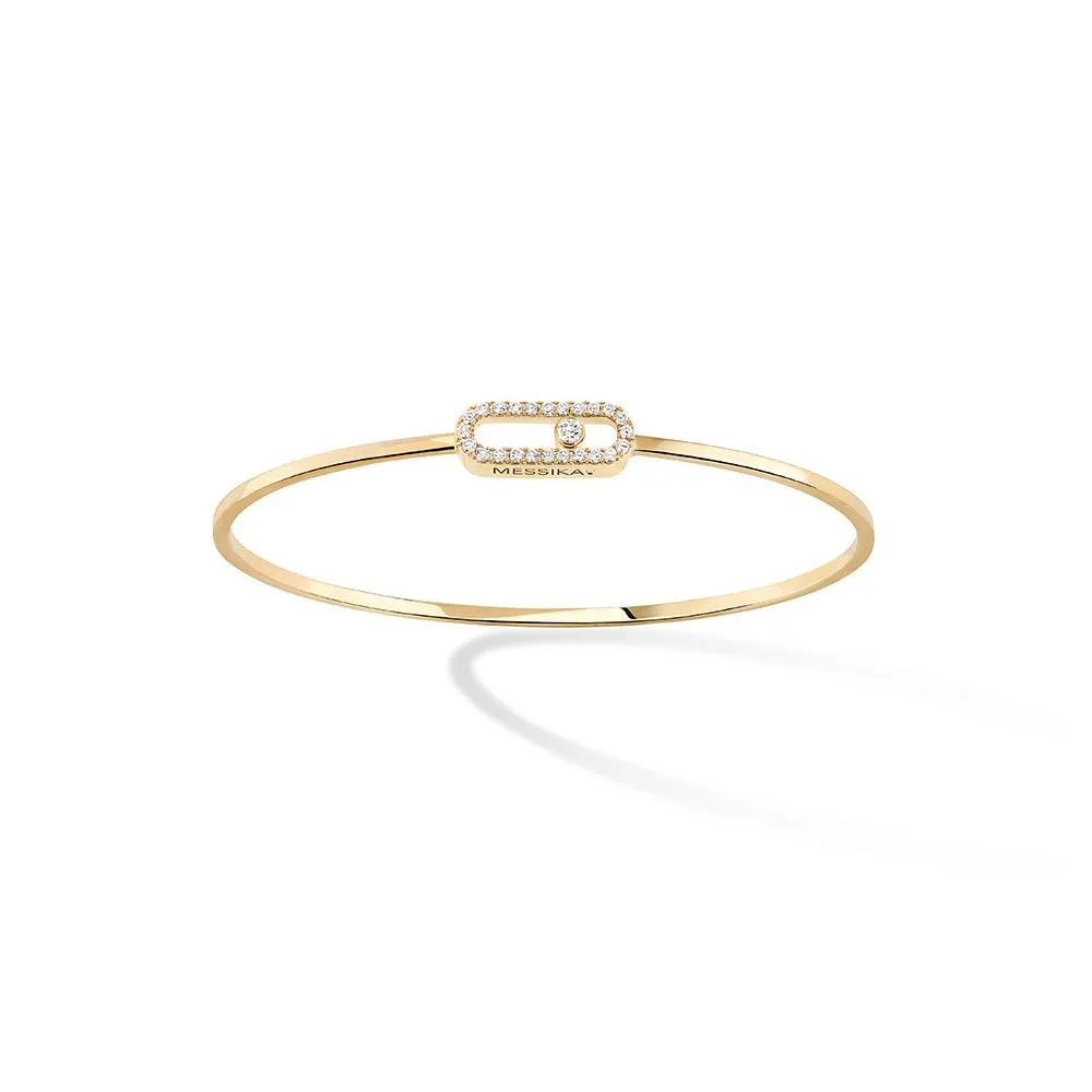 0.33ctw Yellow Gold Diamond Pavé Bangle Bracelet