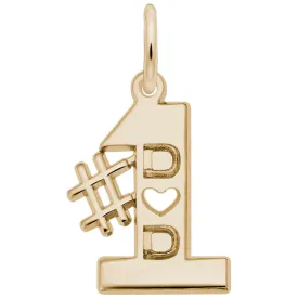 #1 Dad Charm in Yellow Gold Plated
