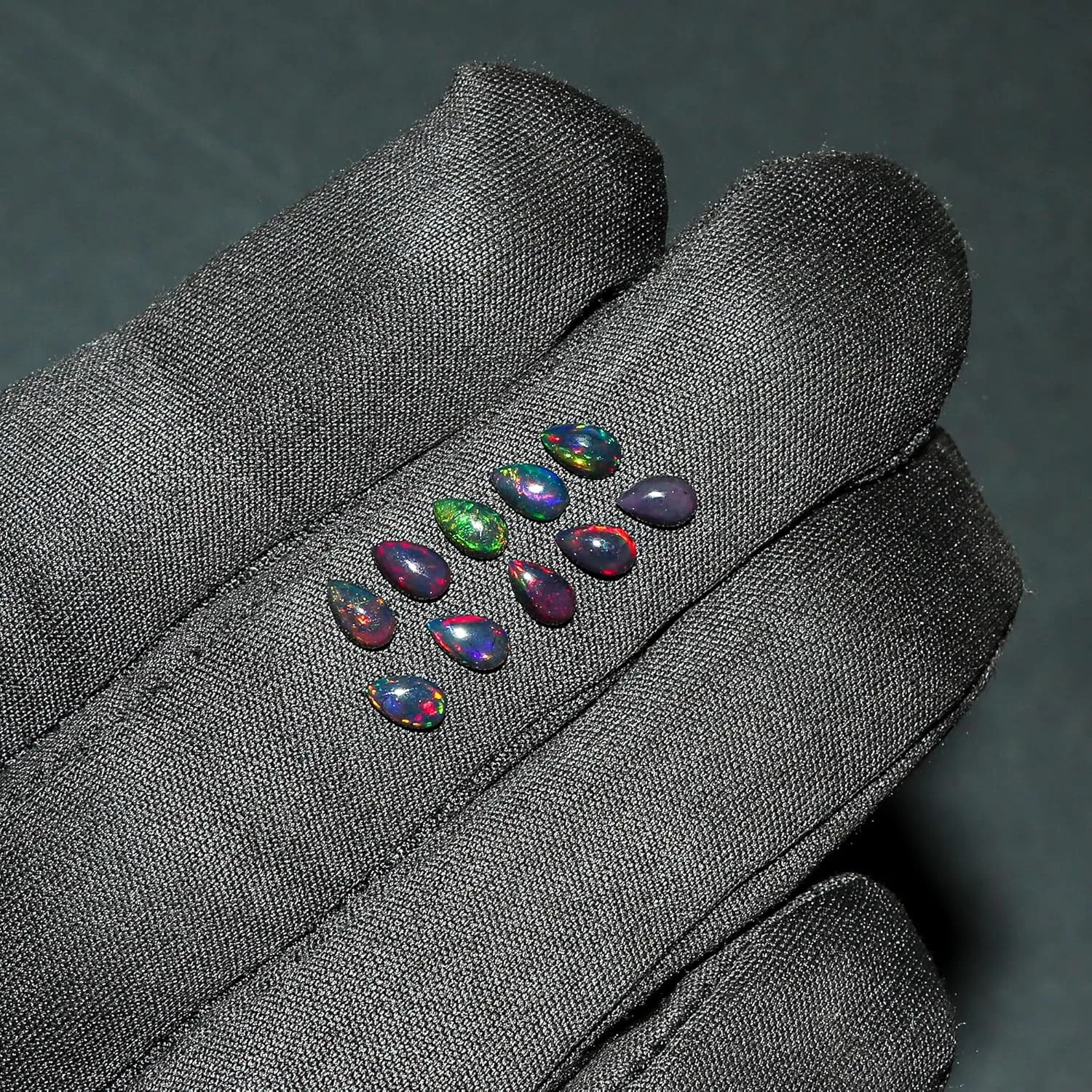 10 Pcs,5x3 MM, YASHEE Natural Black Opal, Pear Shape, Ethiopian Opal Gemstone Wholesale Lot,DIY Jewelry Making Supply, Chakra Healing Gemstone, Real Crystal, Birthstone