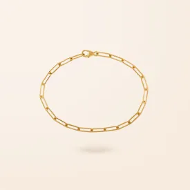10K Gold Medium Paper Clip Bracelet