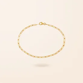 10K Gold Mini Paper Clip Bracelet