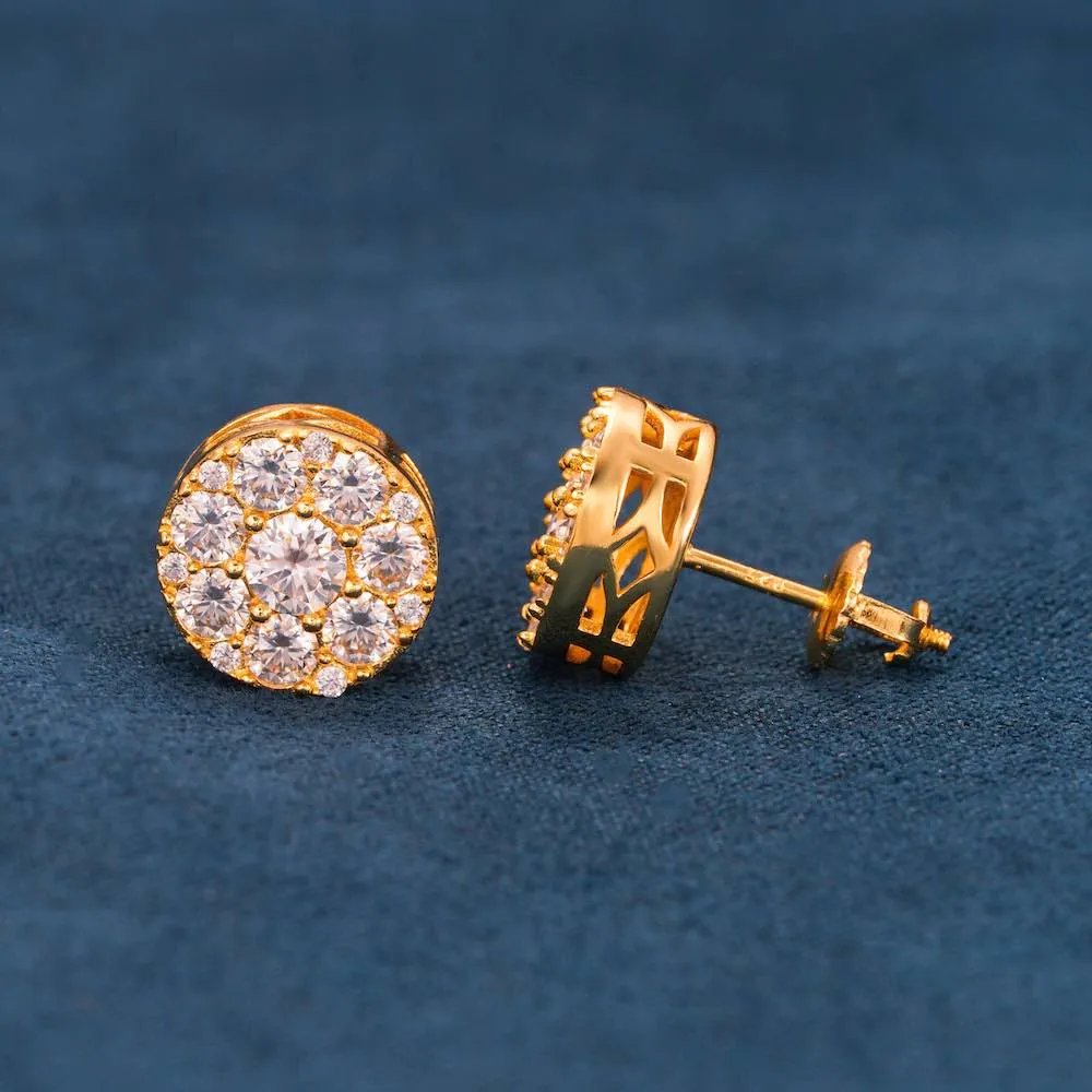 10MM Moissanite Cluster Halo Stud Earrings