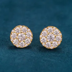 10MM Moissanite Cluster Halo Stud Earrings
