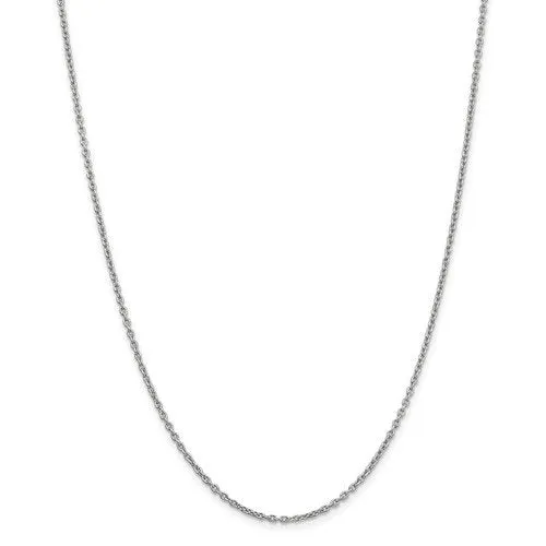14KT Gold 2MM Round Open Cable Link Chain Necklace - 4 Lengths