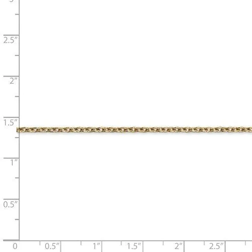 14KT Gold 2MM Round Open Cable Link Chain Necklace - 4 Lengths