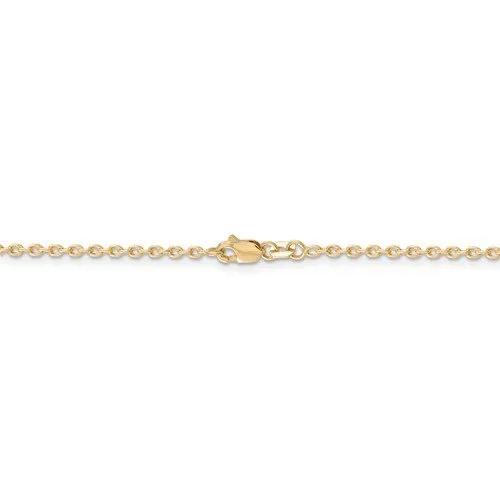 14KT Gold 2MM Round Open Cable Link Chain Necklace - 4 Lengths