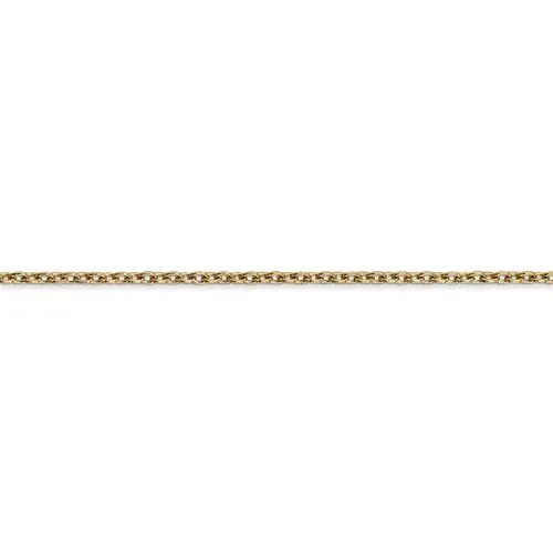 14KT Gold 2MM Round Open Cable Link Chain Necklace - 4 Lengths