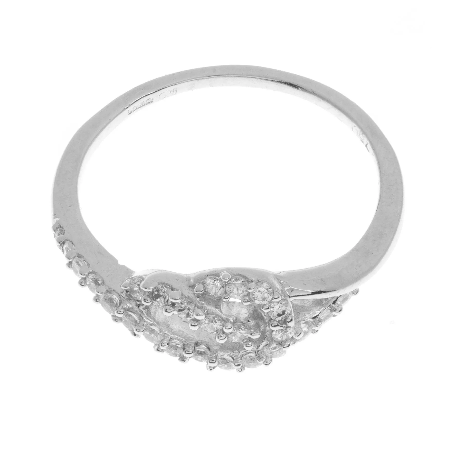 18ct White Gold Cubic Zirconia Dress Ring LR1470