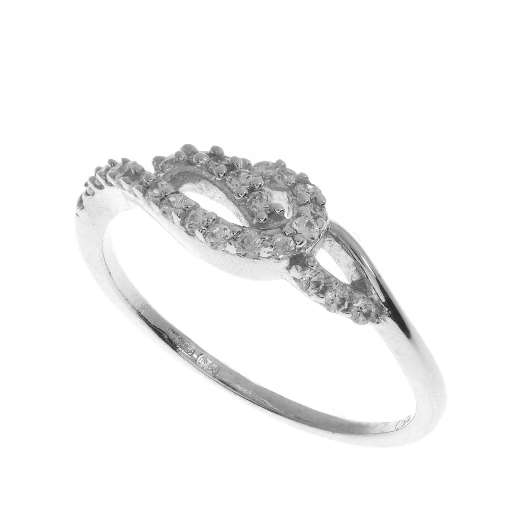 18ct White Gold Cubic Zirconia Dress Ring LR1470