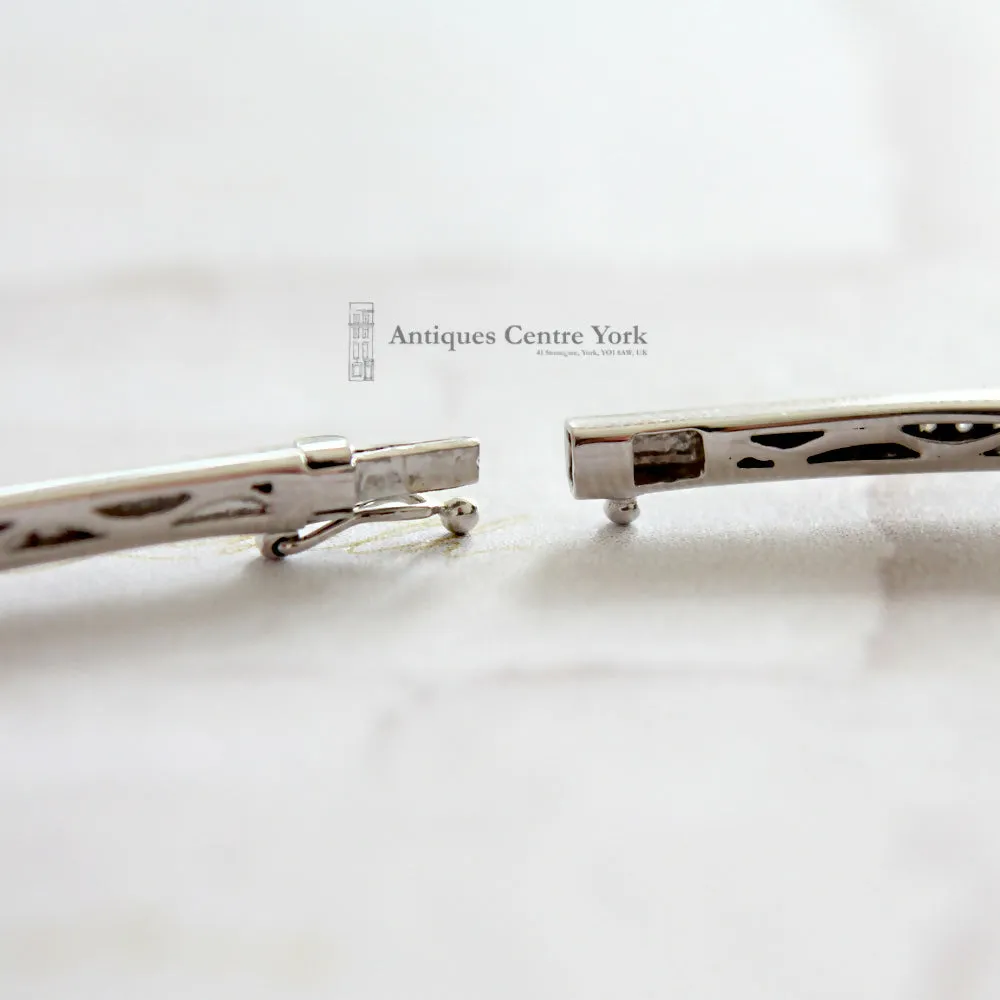 18ct White Gold Diamond Square Bangle 0.60ct