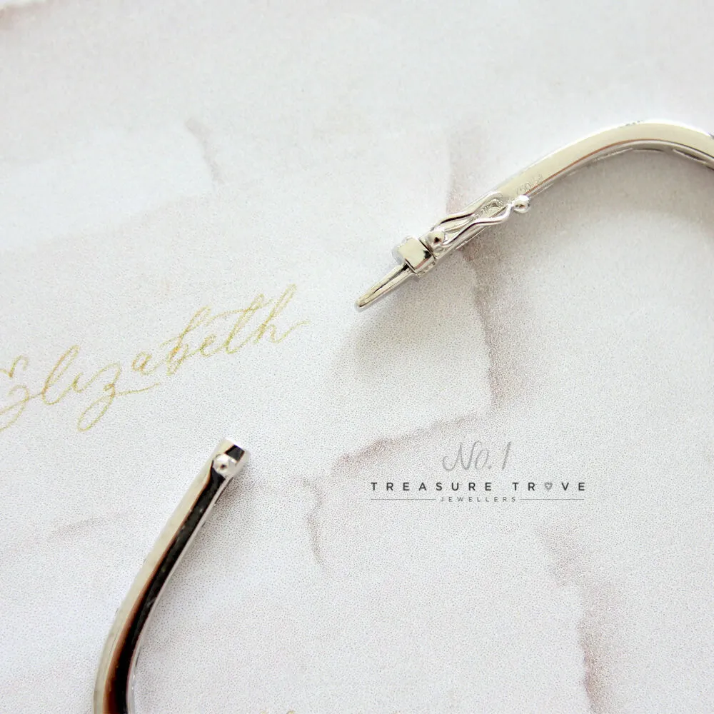 18ct White Gold Diamond Square Bangle 0.60ct