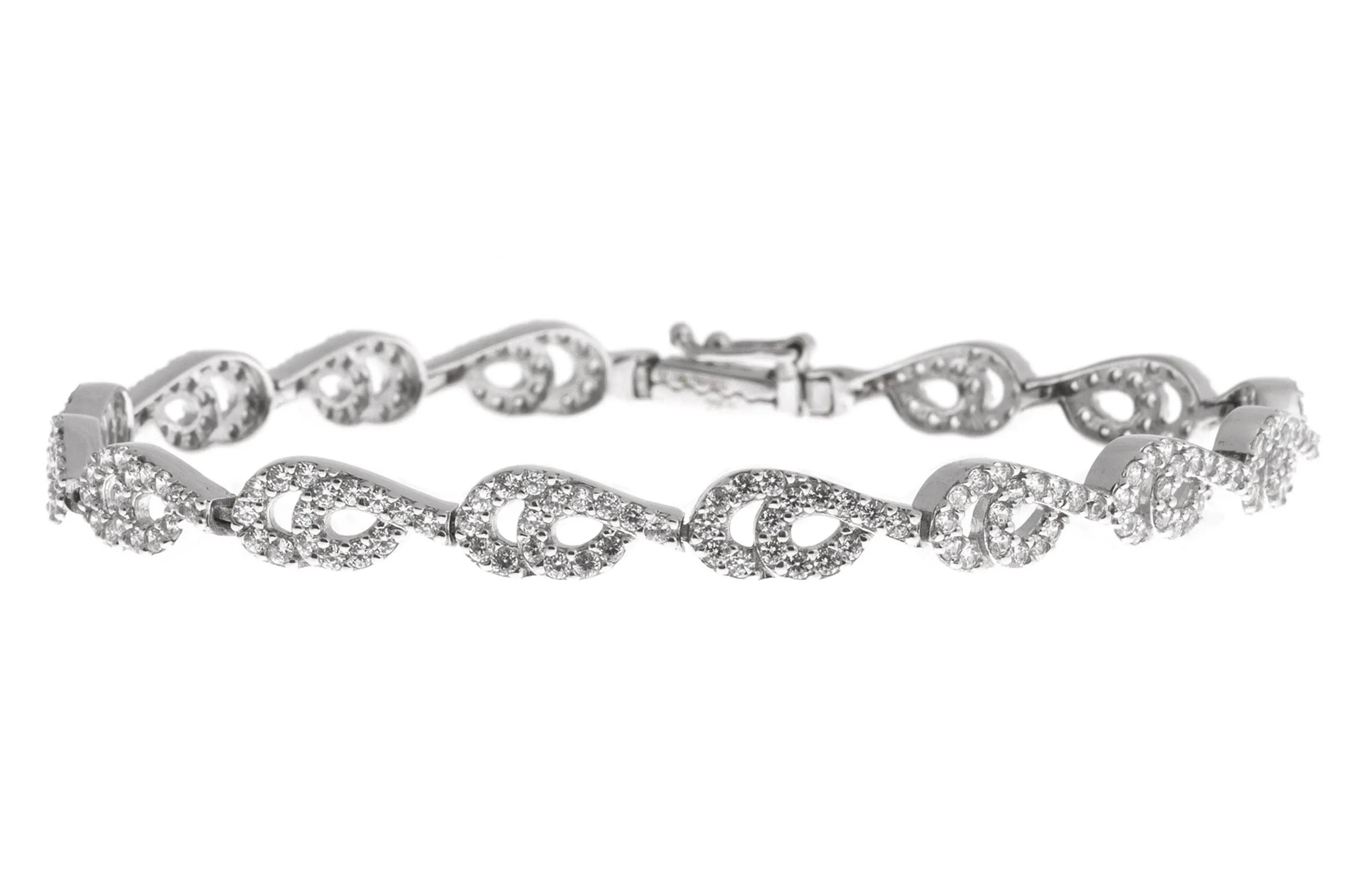 18ct White Gold Stone Set Bracelet (14.4g) LBR-1114