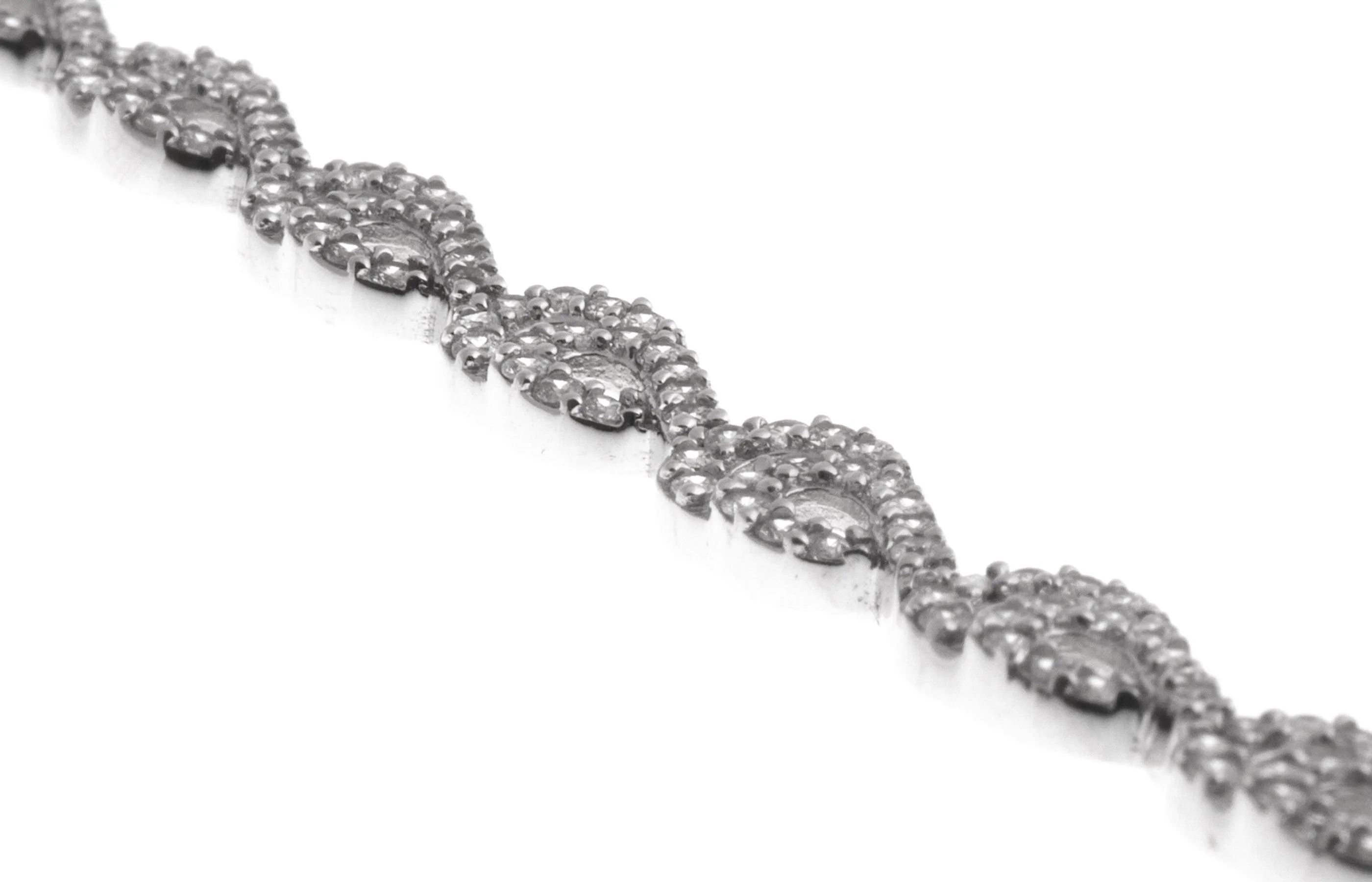 18ct White Gold Stone Set Bracelet (14.4g) LBR-1114