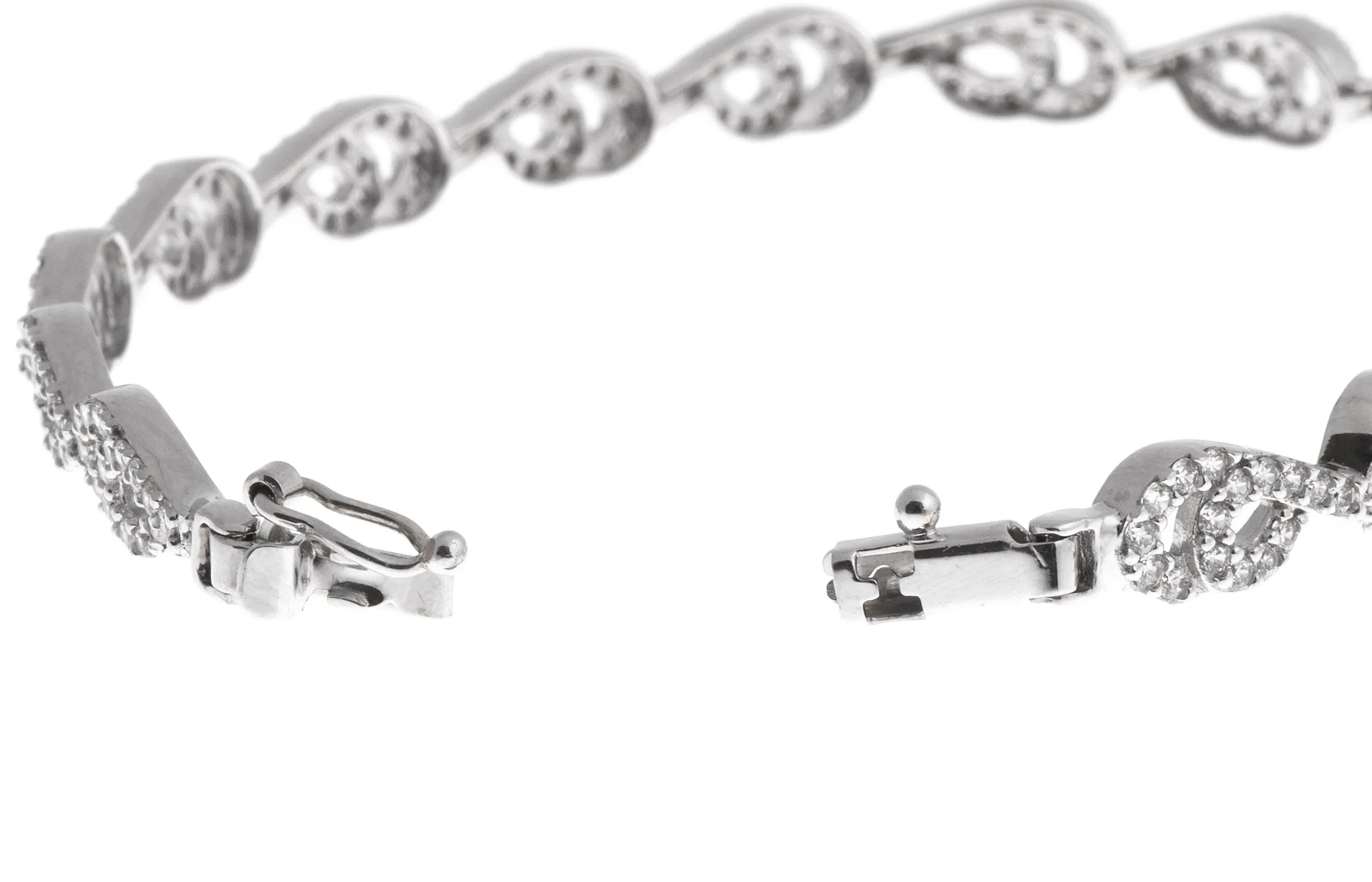 18ct White Gold Stone Set Bracelet (14.4g) LBR-1114