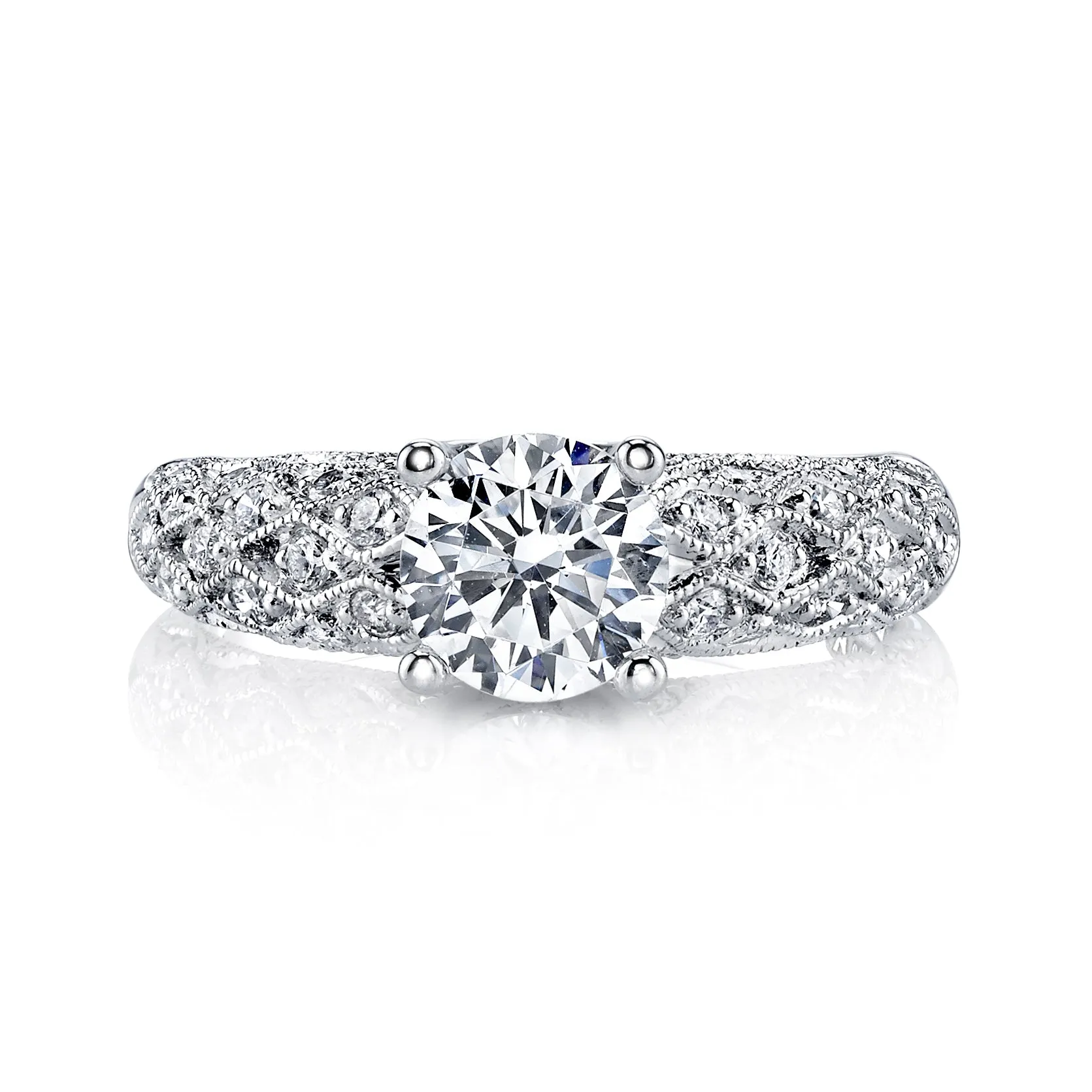 18K White Gold Diamond Engagement Ring