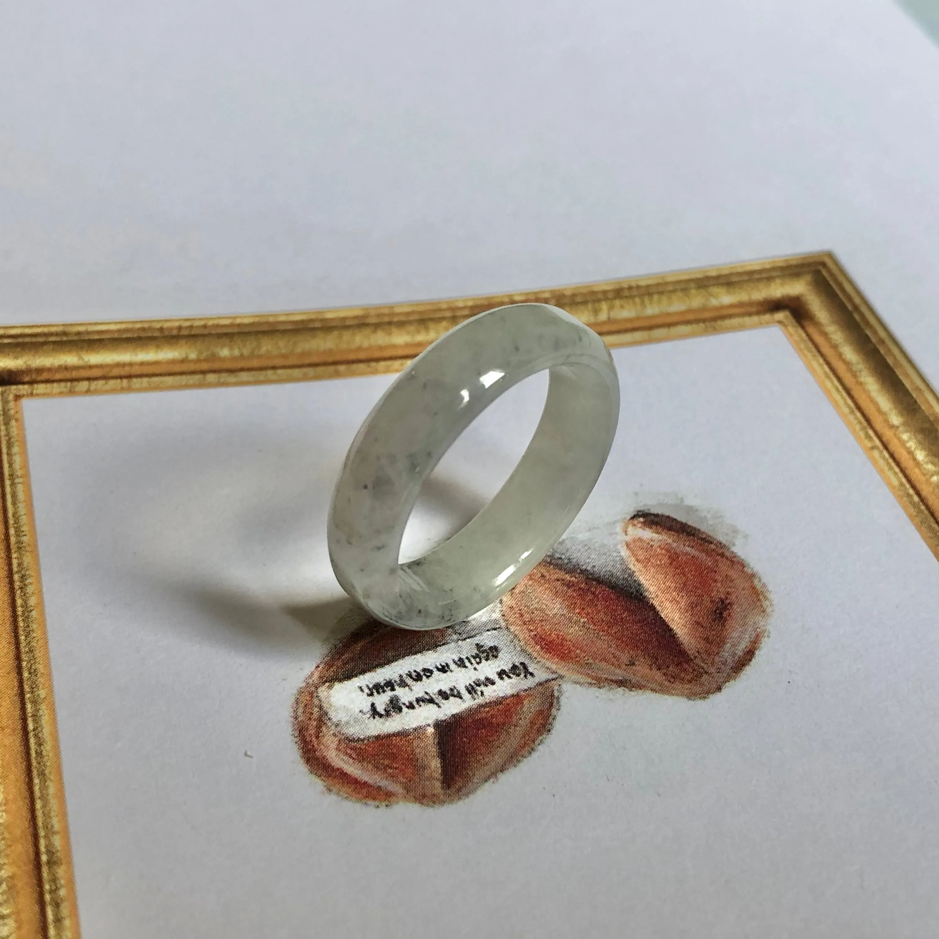 19.1mm A-Grade Natural Jadeite Ring Band No.161913