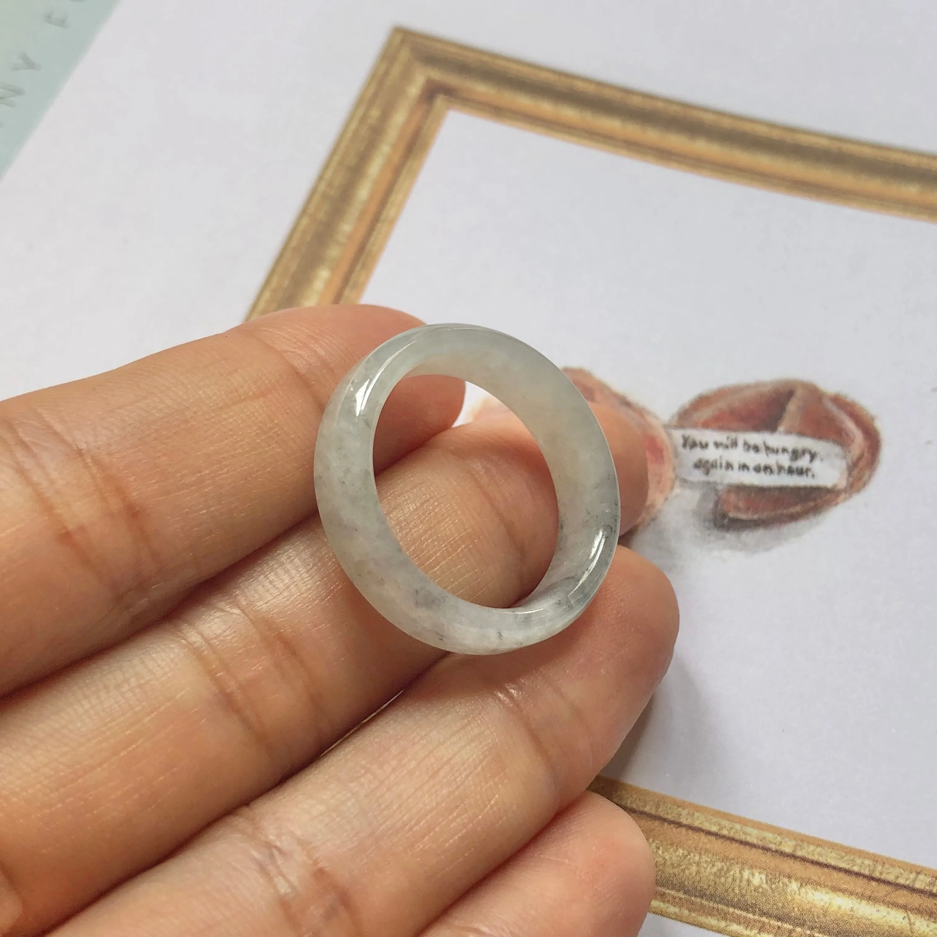 19.1mm A-Grade Natural Jadeite Ring Band No.161913