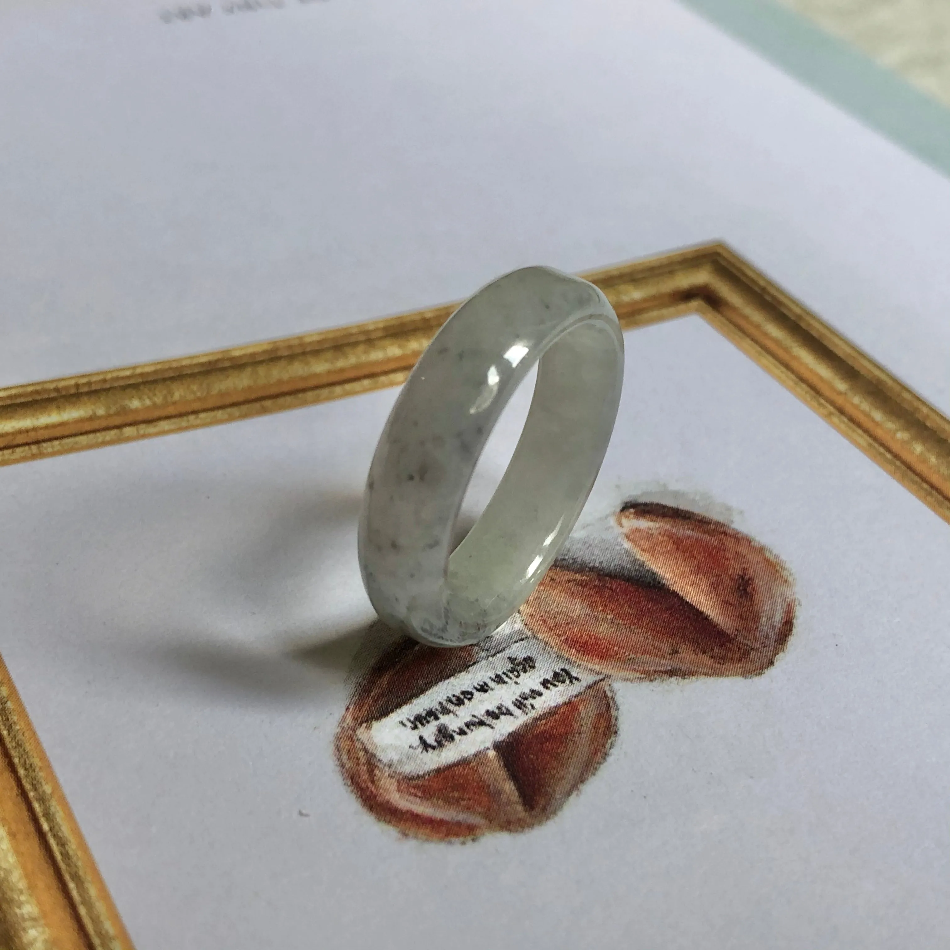 19.1mm A-Grade Natural Jadeite Ring Band No.161913