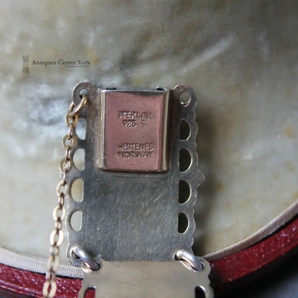 1950's Silver & Enamel Norwegian Arctic Scene Bracelet by Kristian Hestenes
