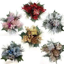 20cm Glittered Present Cone Spruce Pick - Christmas Xmas