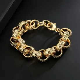 20mm Gold Filled Bonded Ornate Belcher Bracelet 8.5/9.5 Inch