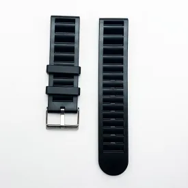 22 MM PVC Step Style Watch Band Black Color Quick Release Regular Size Watch Strap