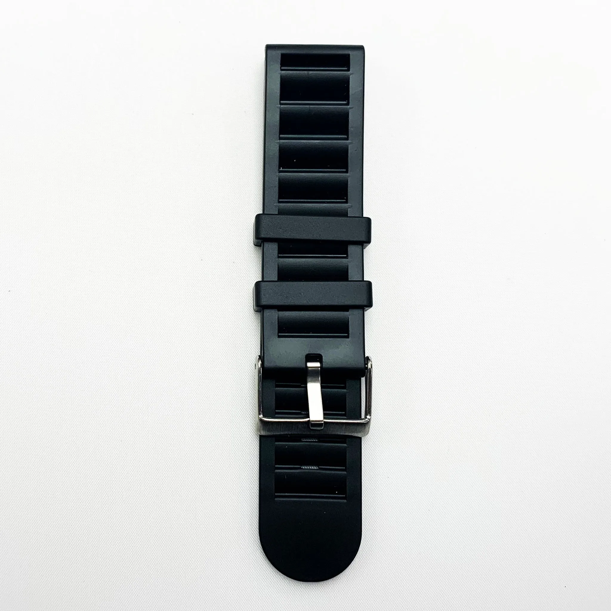 22 MM PVC Step Style Watch Band Black Color Quick Release Regular Size Watch Strap