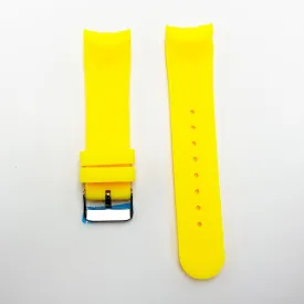 24 MM Special Curve Yellow Color Silicone Quick Release Regular Size Watch Strap Steel HR