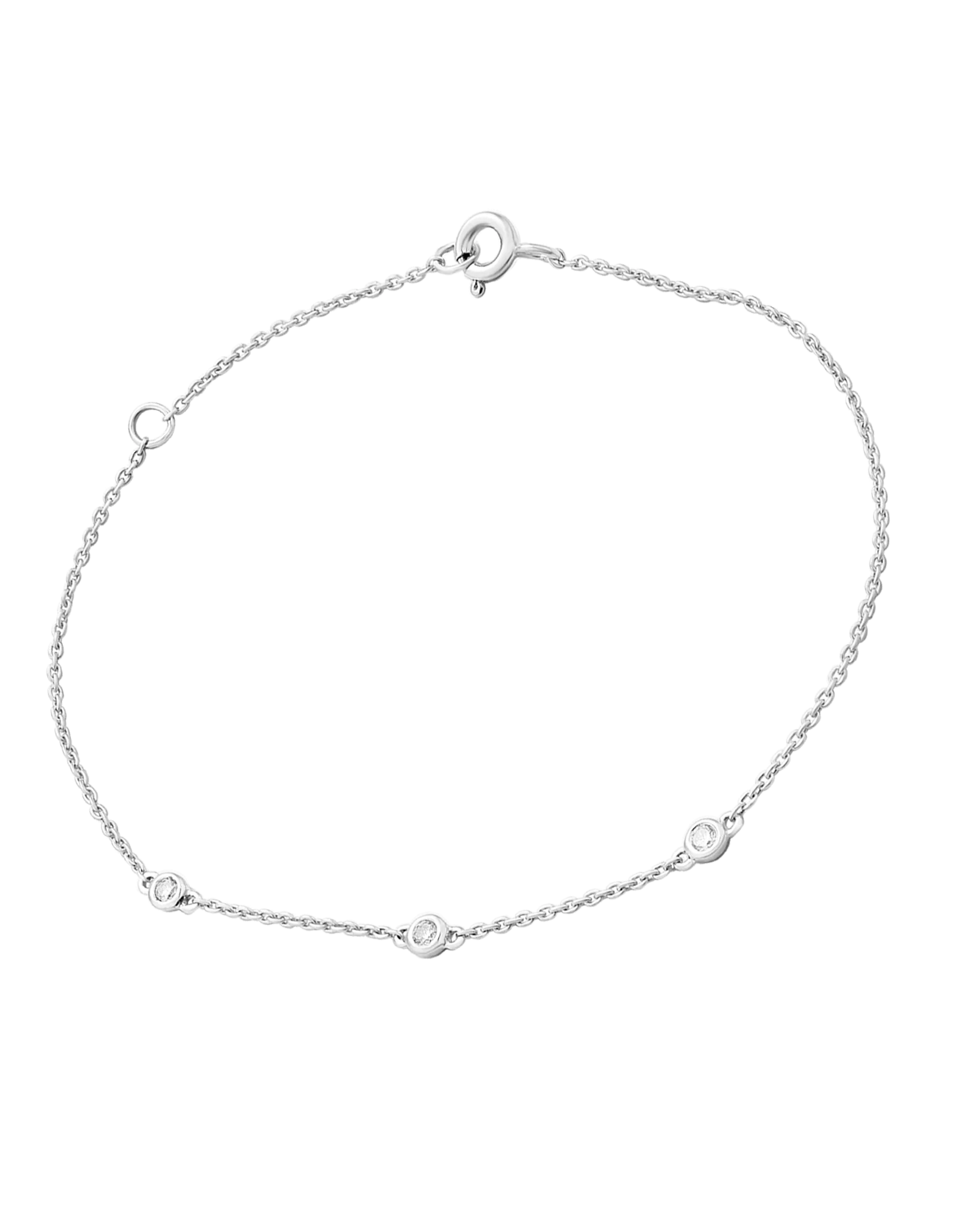 3 Diamond Bezel Bracelet - 14K Rose Gold