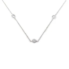 36 Inch Cubic Zirconia Diamond Stations Rhodium Plated