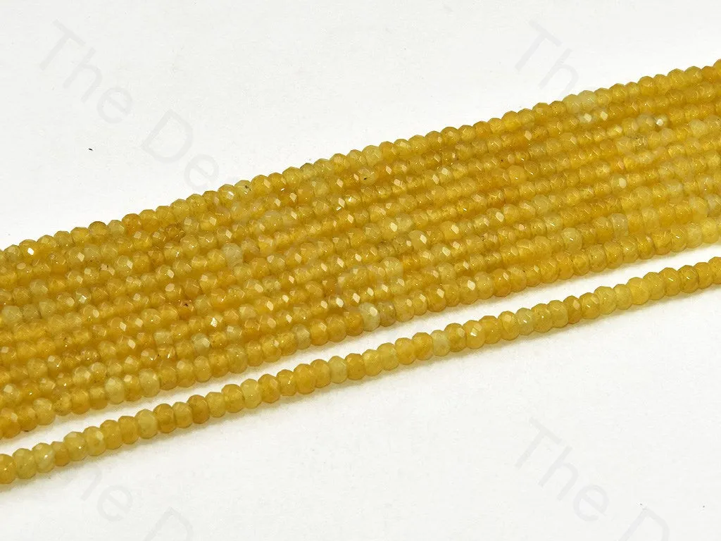 4 mm Golden Rondelle Jade Quartz Stones