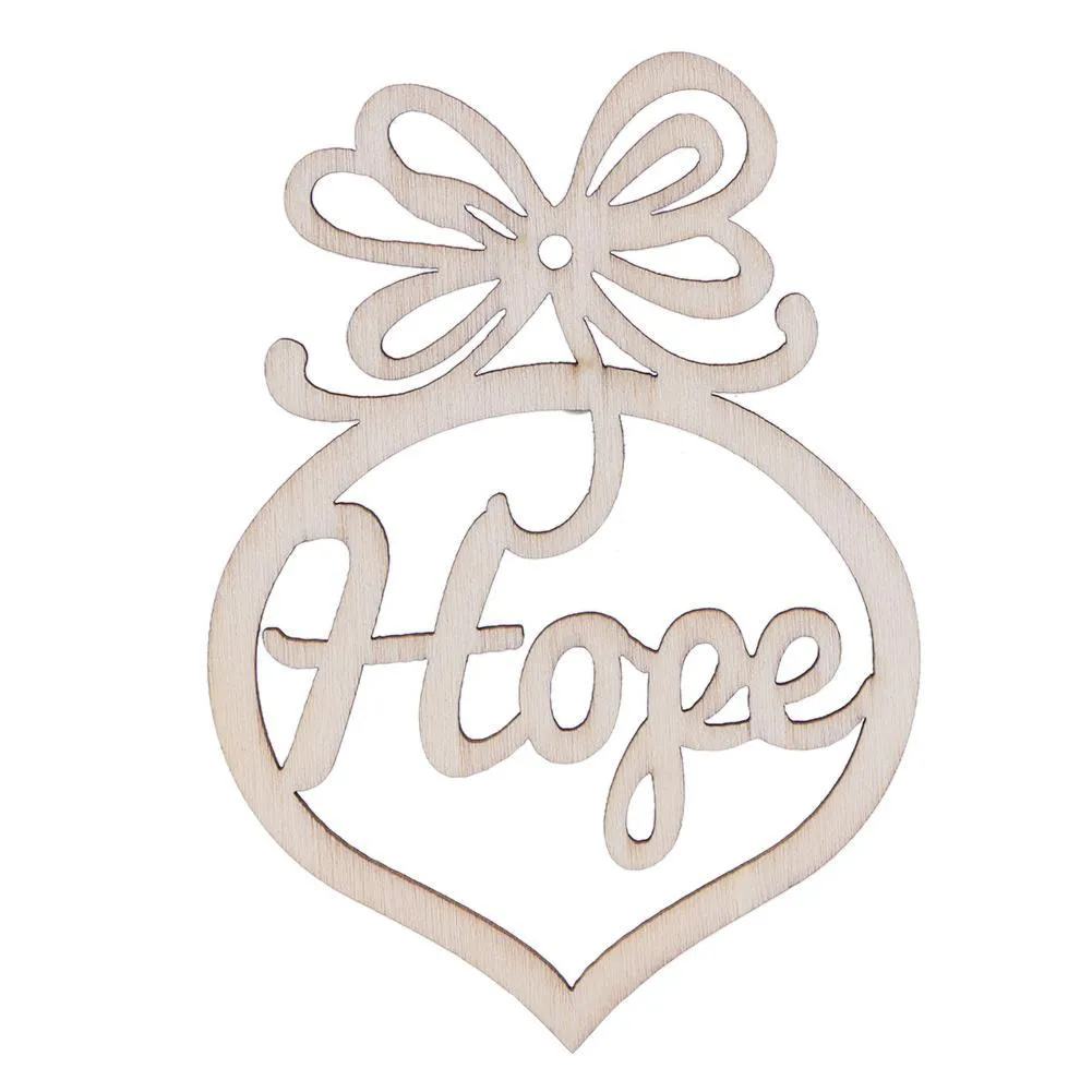 6pcs Wooden Christmas Pendants Computer Laser Hollow Motif Carve Hanging