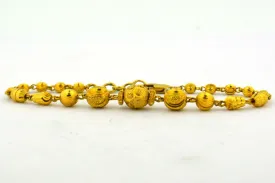 7 In 22K Yellow Gold Detailed Hand Crafted Beaded Bracelet 6.9g