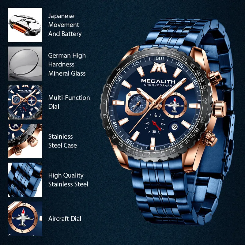 8212M | Quartz Men Watch | Stainless Steel Band
