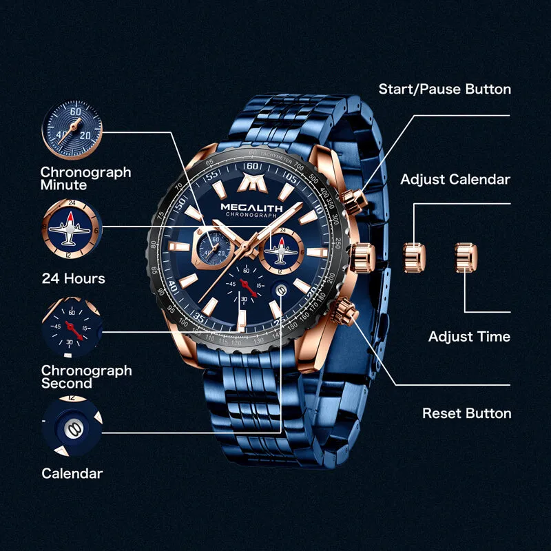 8212M | Quartz Men Watch | Stainless Steel Band