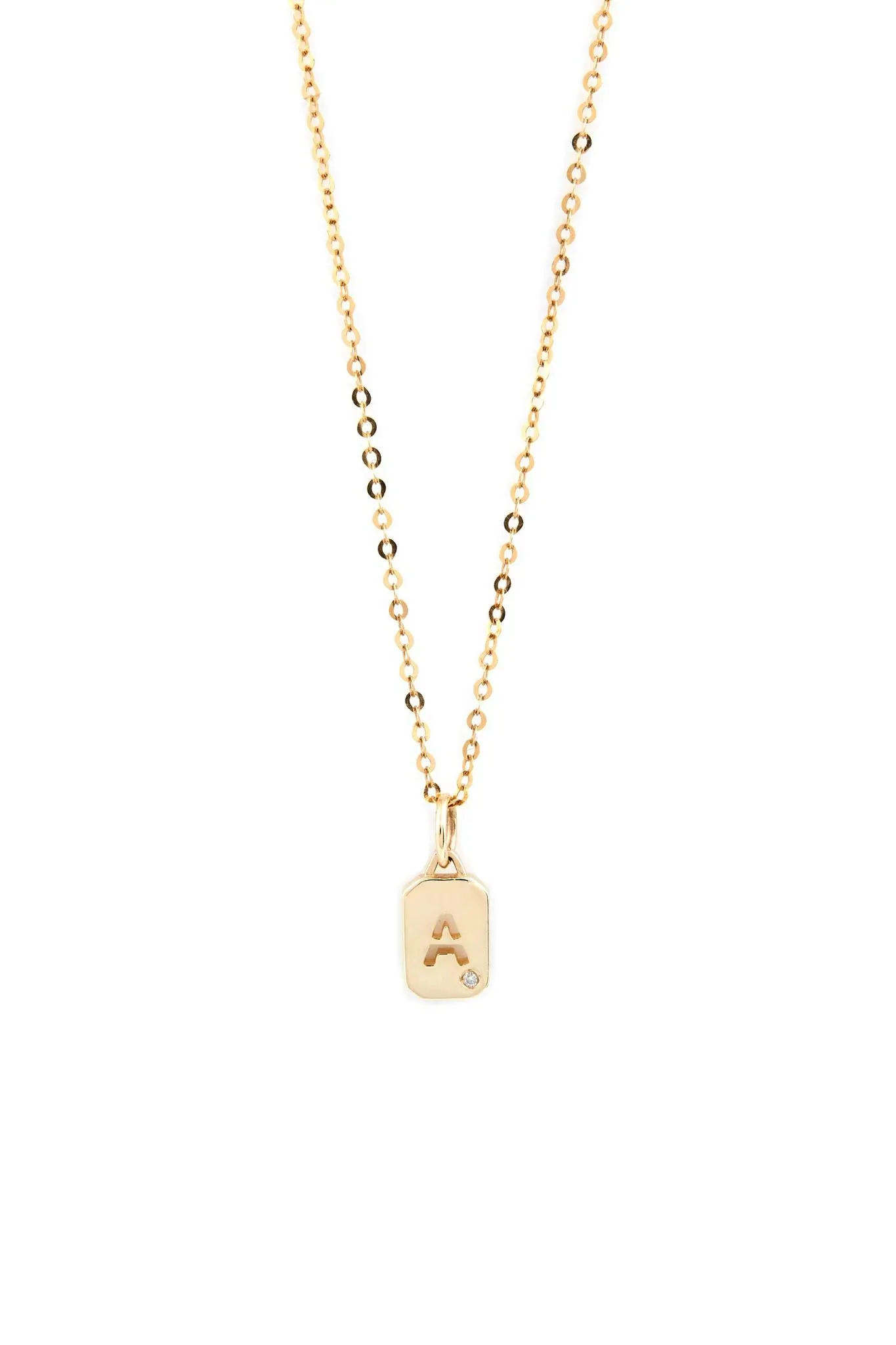 9kt Gold Initial with Diamond Pendant Necklace