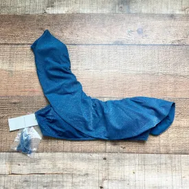 Abercrombie & Fitch Blue Glitter One Shoulder Ruffle Padded Bikini Top NWT- Size S (we have matching bottoms)
