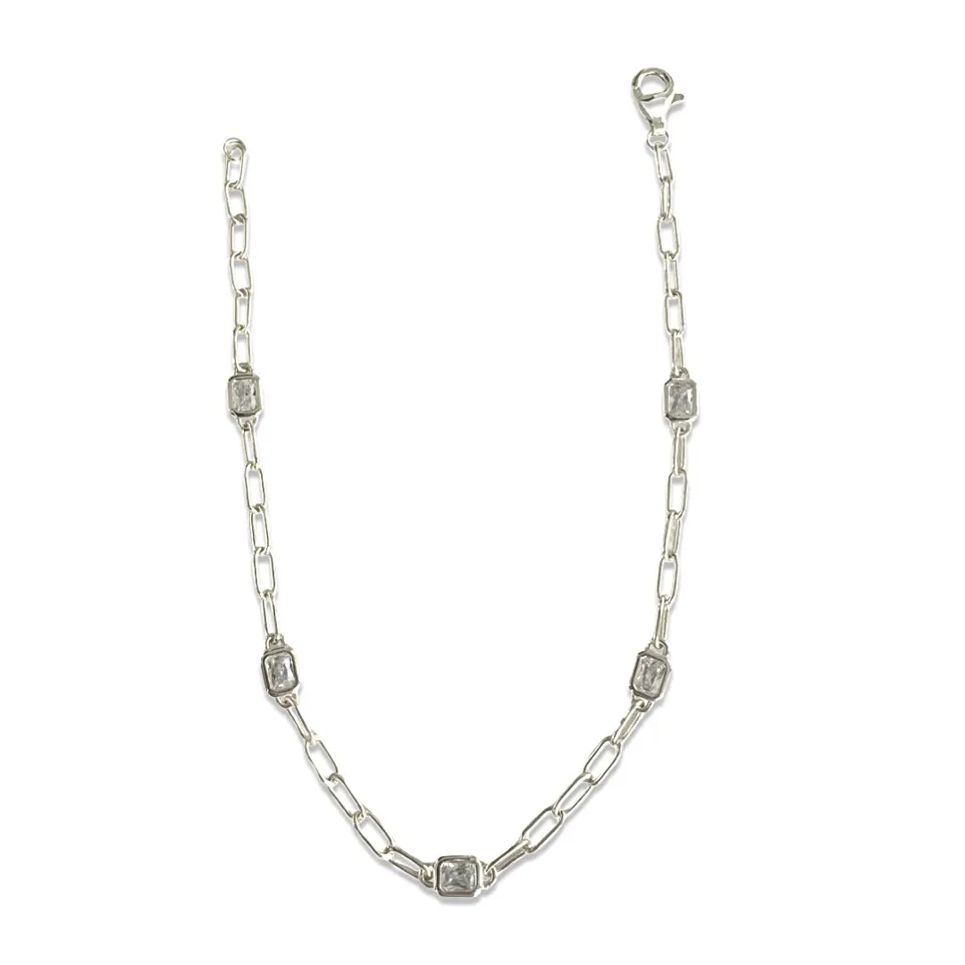 Amy Rectangle Chain Link Mixed Media Bracelet
