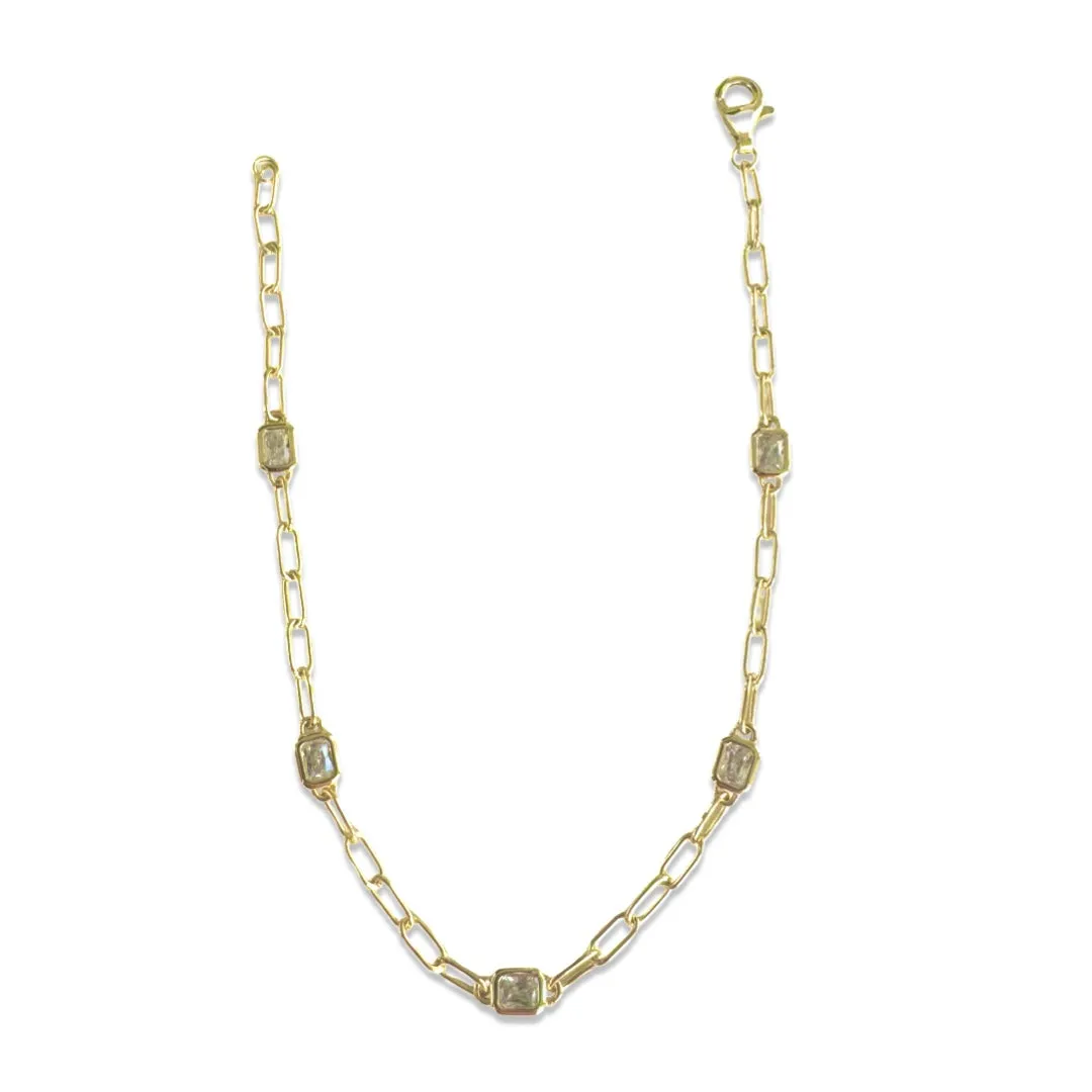 Amy Rectangle Chain Link Mixed Media Bracelet