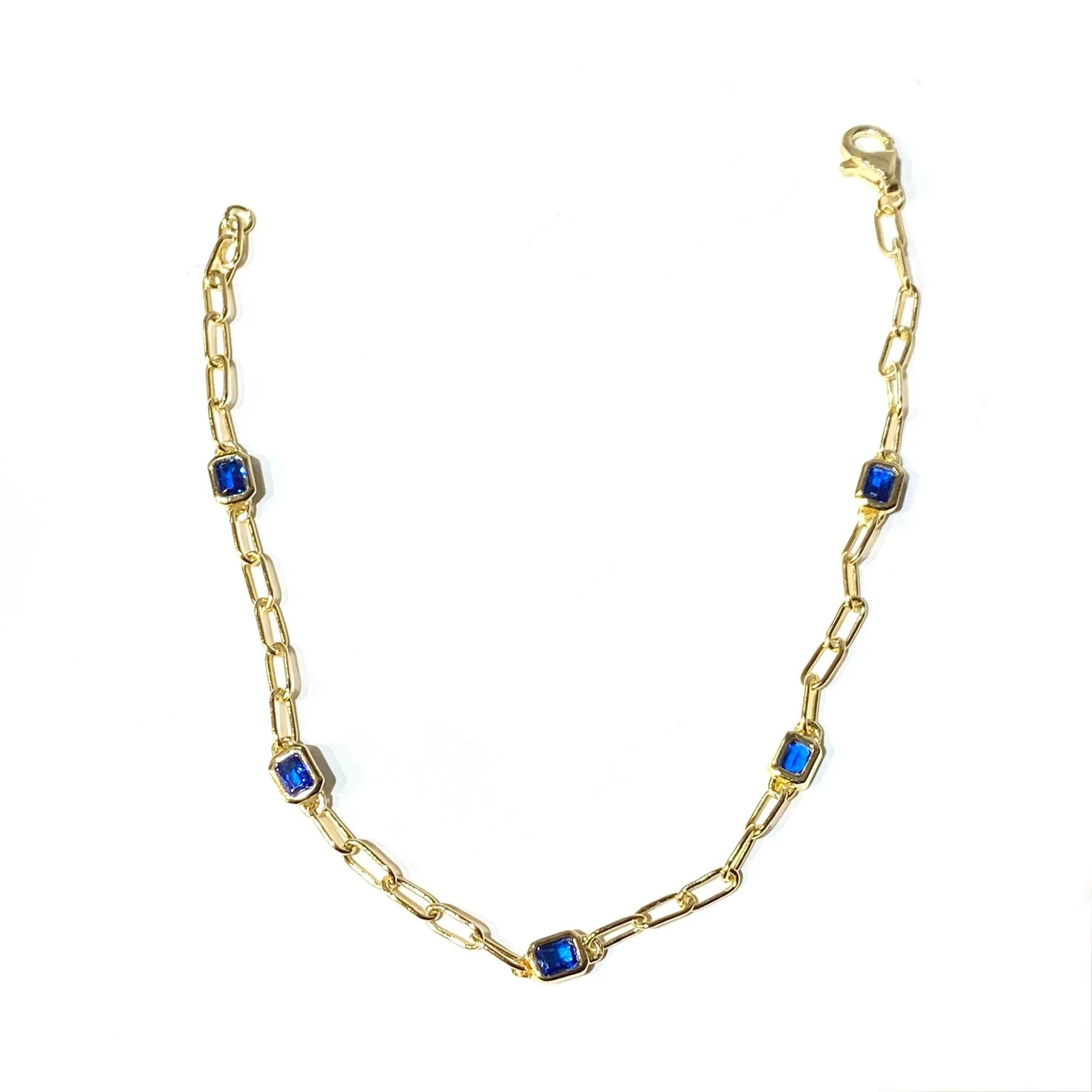 Amy Rectangle Chain Link Mixed Media Bracelet