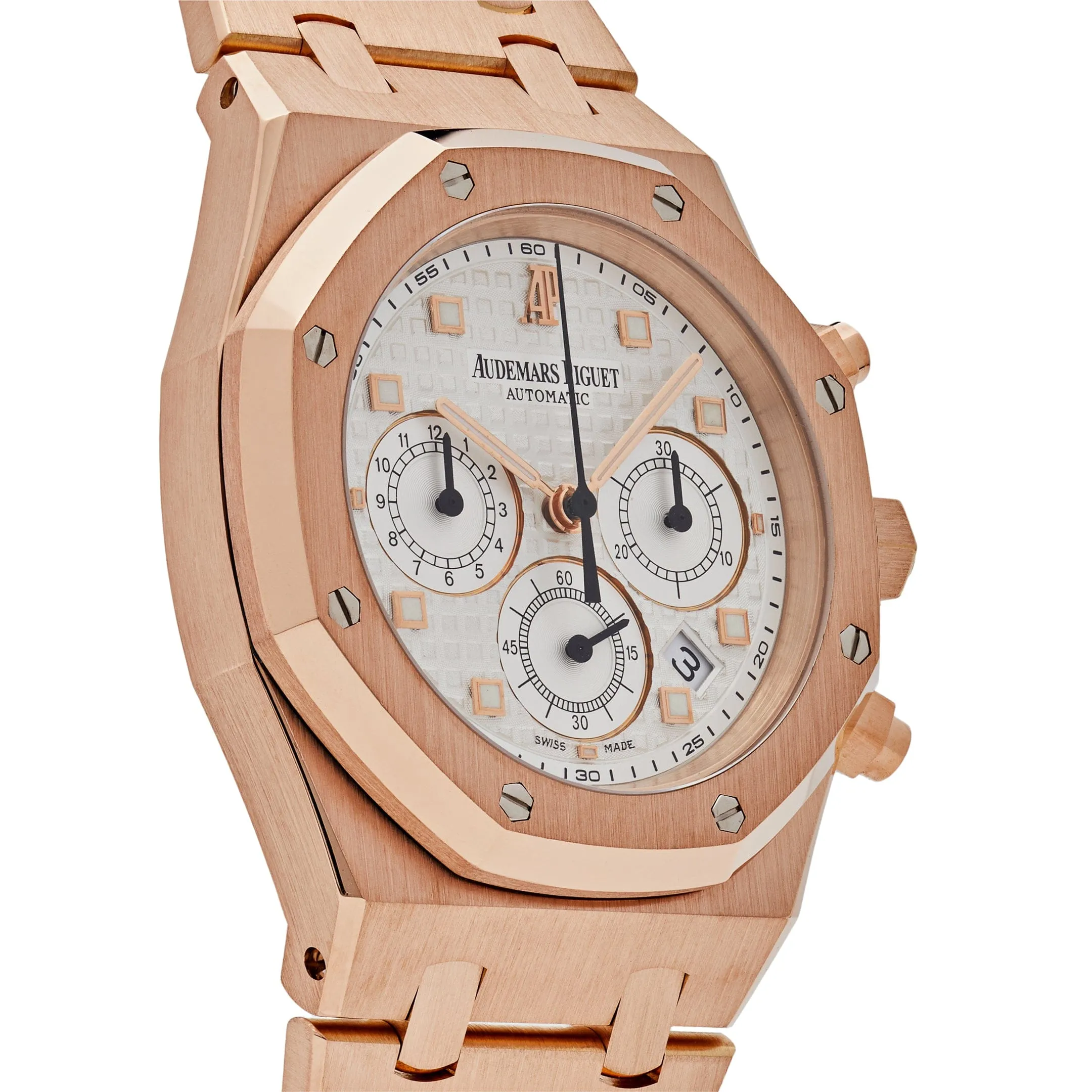 Audemars Piguet Royal Oak 26022OR.OO.D088CR.01 Chronograph Rose Gold White Dial