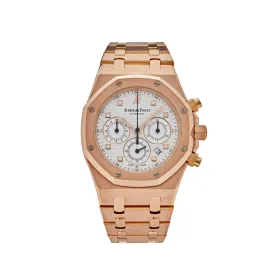 Audemars Piguet Royal Oak 26022OR.OO.D088CR.01 Chronograph Rose Gold White Dial