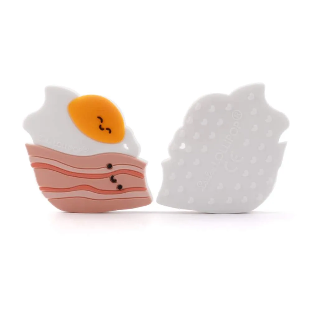 Bacon   Egg Teether Set by Loulou Lollipop