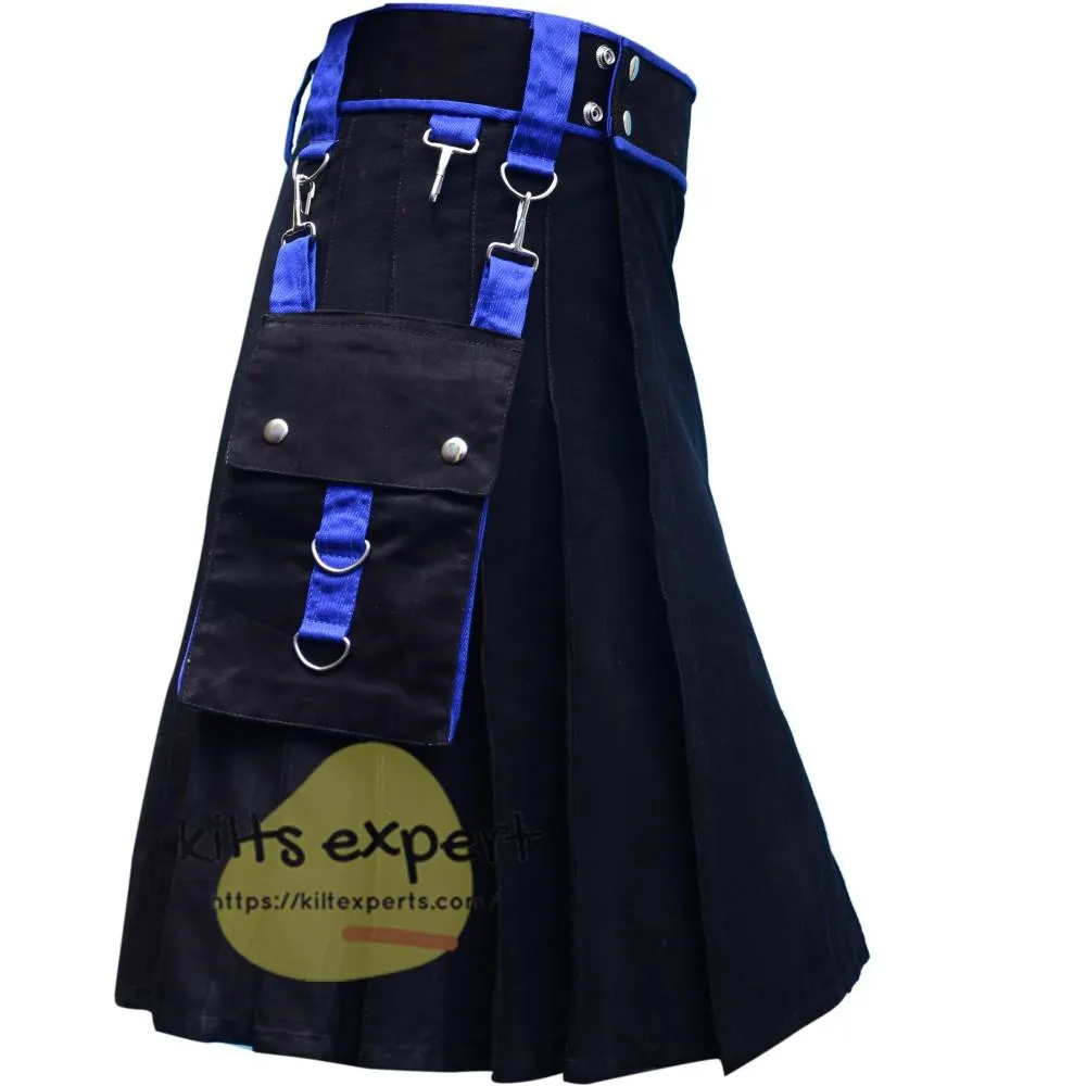 Black Fashionable Kilt For Men