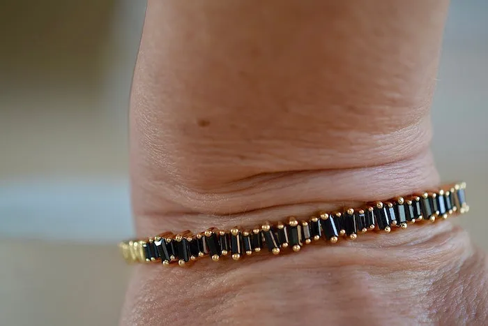 Black Sapphire Baguette Bangle