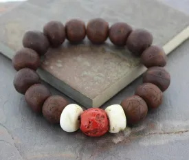 Bodhi Seed with Sherpa Coral and Naga Shell Beads