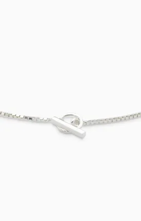 Box Chain Fob Necklace  | Silver