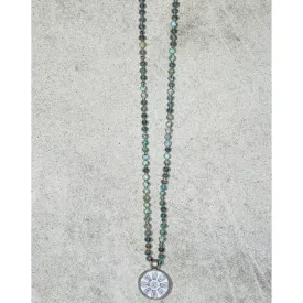 Buddha 20 Necklace in African Turq