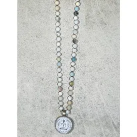 Buddha 30 Necklace in Amazonite