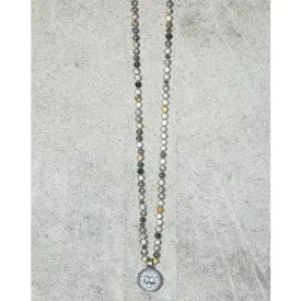 Buddha Lion Necklace in Picasso Jasper